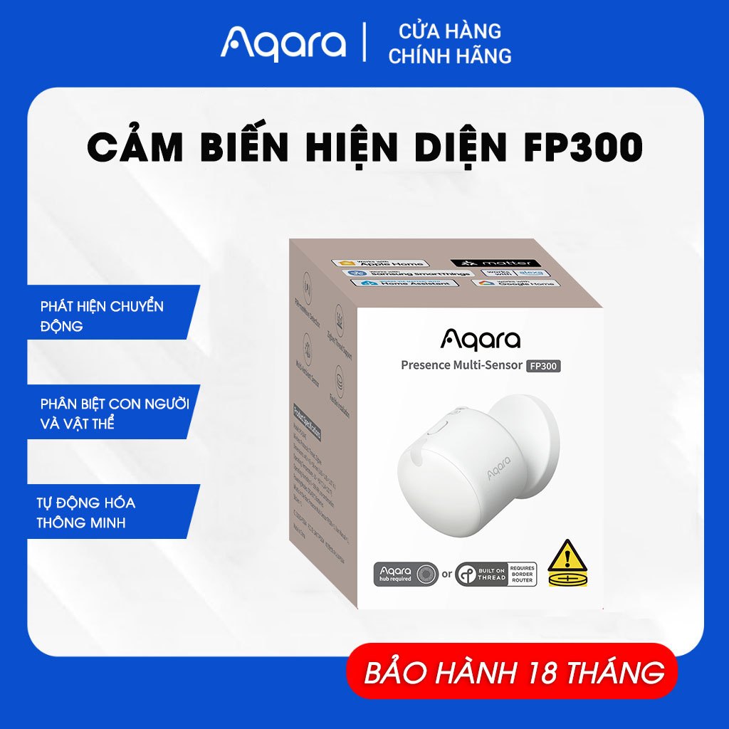 Cảm biến hiện diện Aqara FP300 Presence Multi-Sensor tích hợp hợp cảm biến nhiệt độ, độ ẩm, ánh sáng