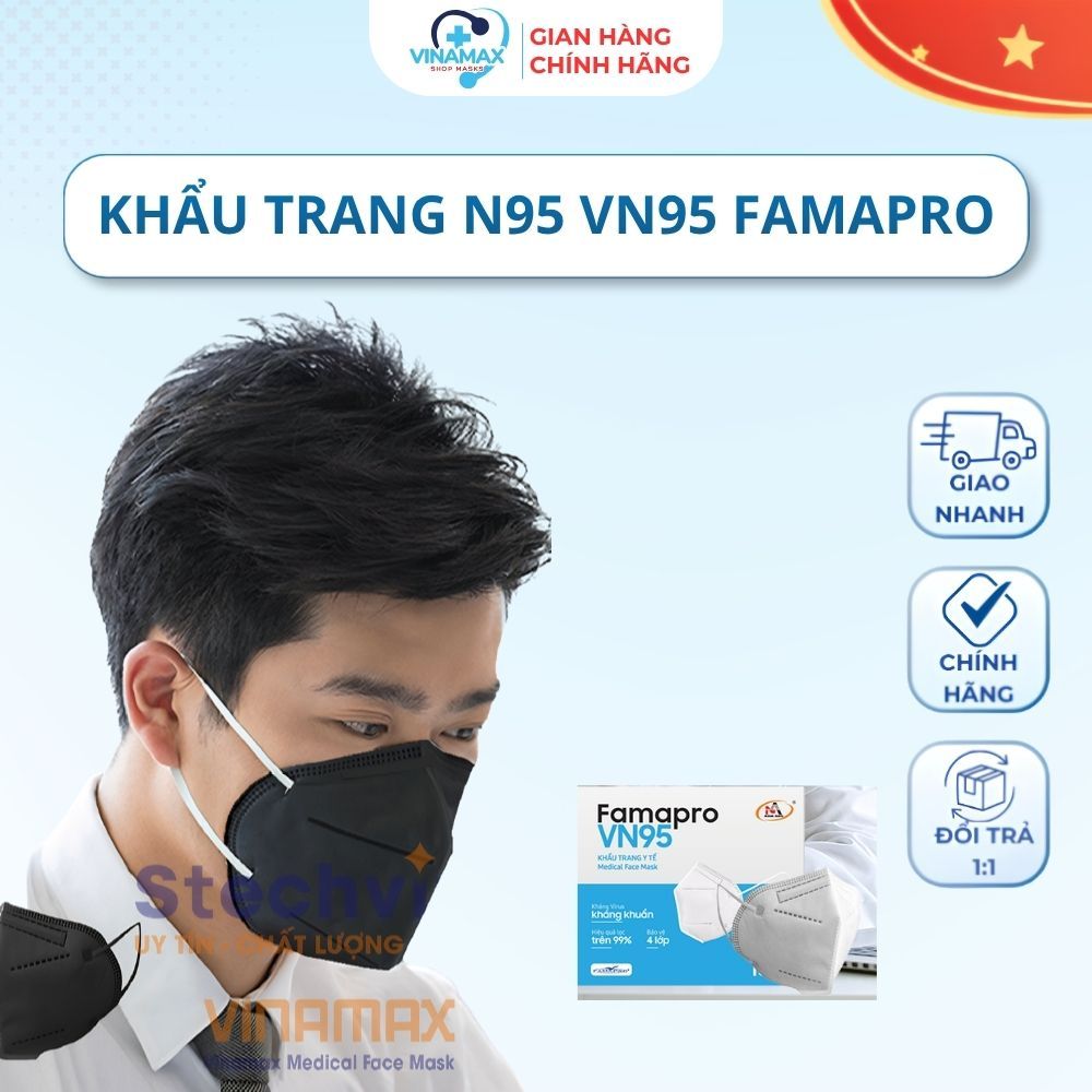 Khẩu trang VN95 Famapro Nam Anh chuẩn n95, lọc khuẩn hiệu quả, ôm sát