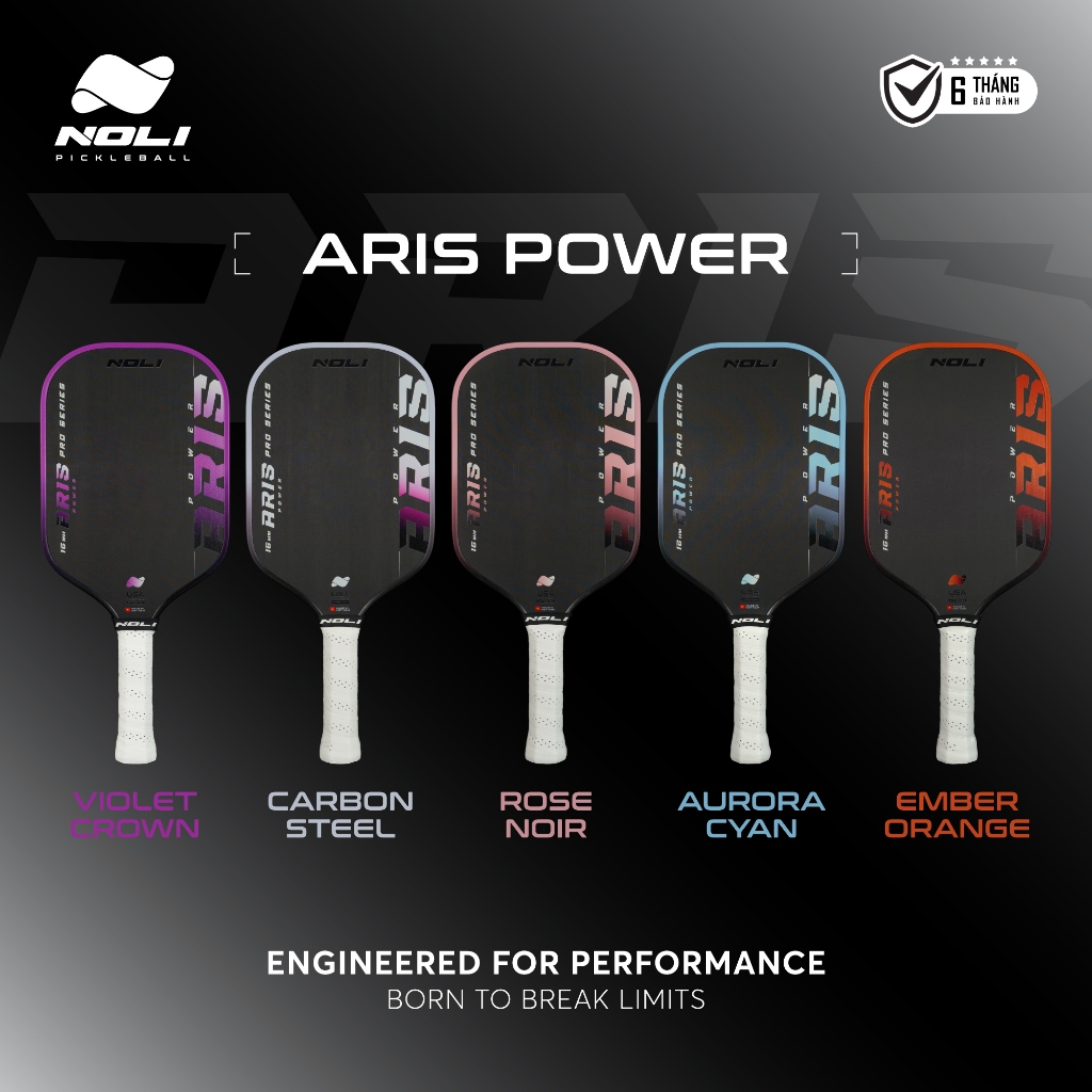 Vợt Pickleball NOLI ARIS POWER - Chip NFC Check Chính Hãng, Lõi Full Foam Êm Tay