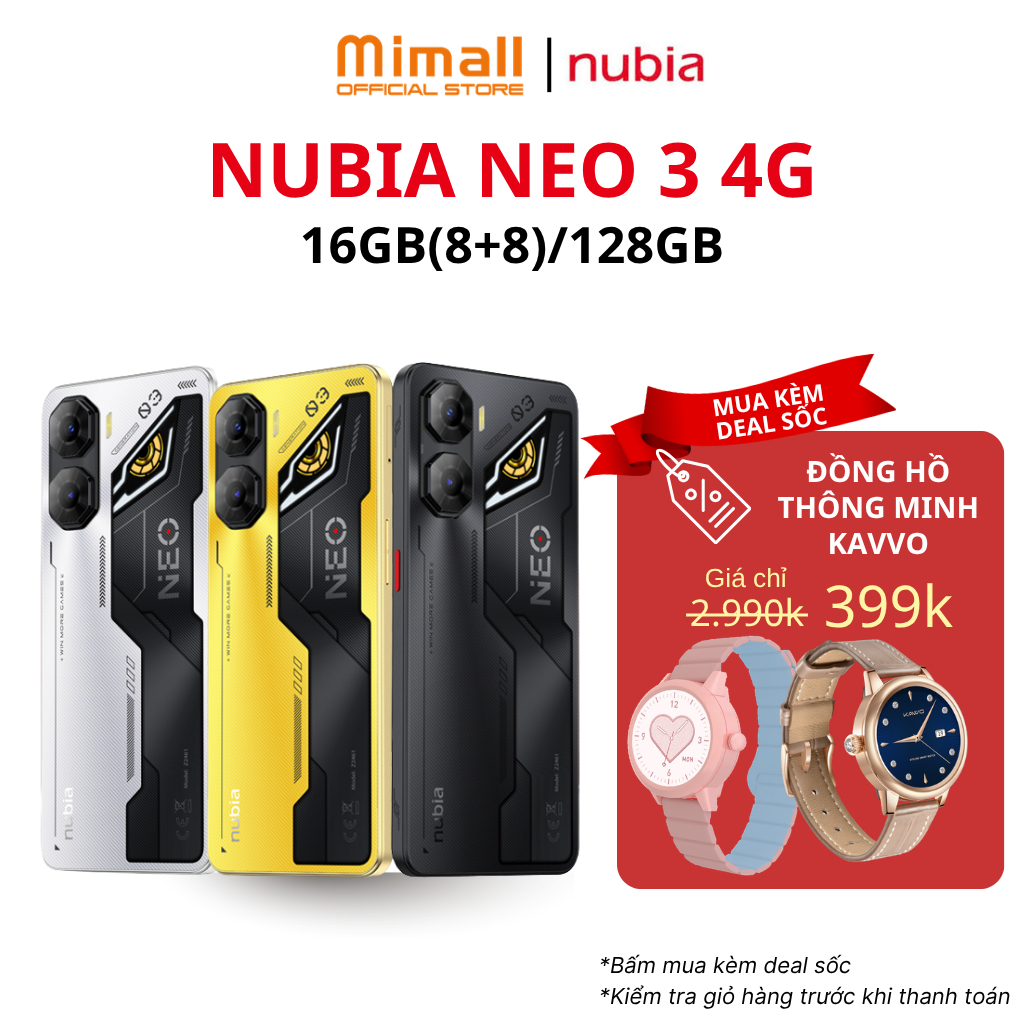 [BÁN CHẠY] Điện thoại Gaming Nubia Neo 3 4G 16(8+8)GB/128GB I Trigger Gaming I 6.8"120Hz - Hàng Chín