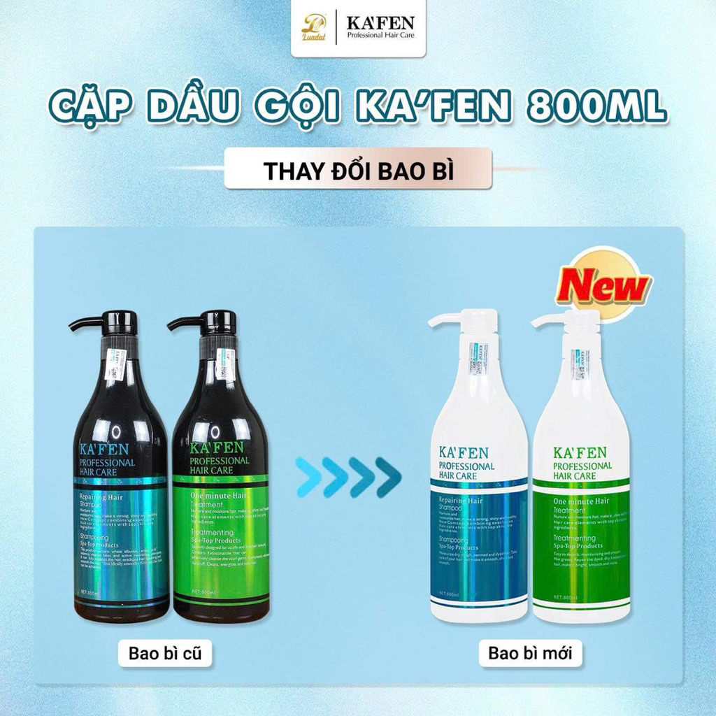 Dầu gội Kafen chính hãng Kafen phục hồi tóc hư tổn ngăn rụng tóc 800ml