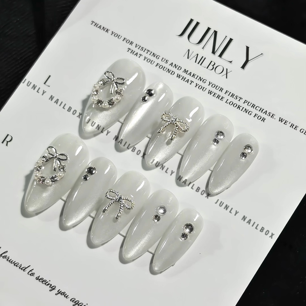 Nailbox thiết kế JUNLY móng tay giả mắt mèo gạo nhẹ nhàng cho nữ mã 823