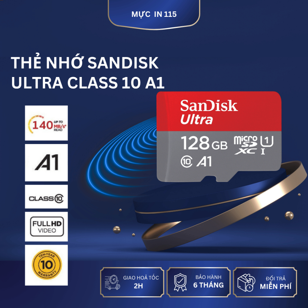 Thẻ Nhớ SanDisk Ultra 150MB/s 32GB 64GB 128GB Cho Camera Imou Ezviz 70mai Hành Trình 4K Điện Thoại G