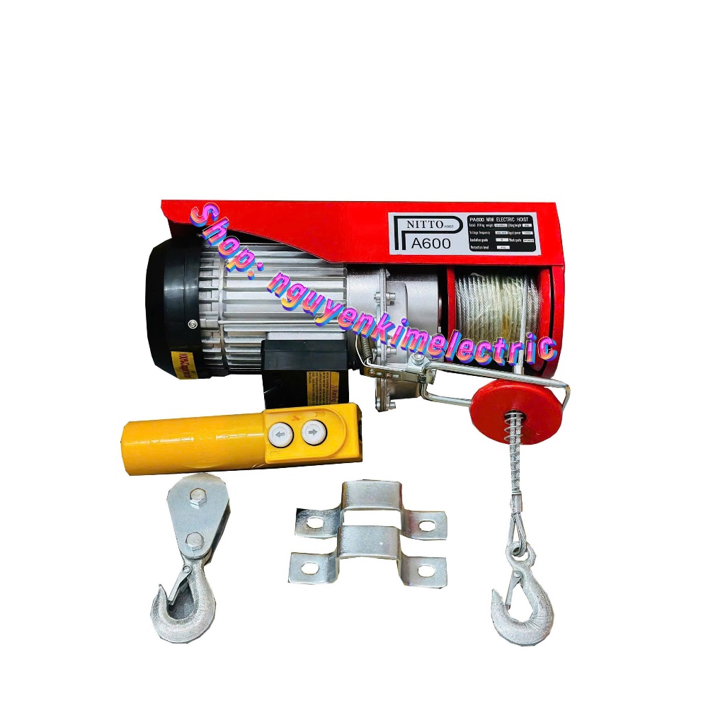 Máy tời điện - Pa lăng điện mini 300-600KG- 30M.Ký hiệu:PA600, chiều dài dây cáp 30m - Tời điện mini