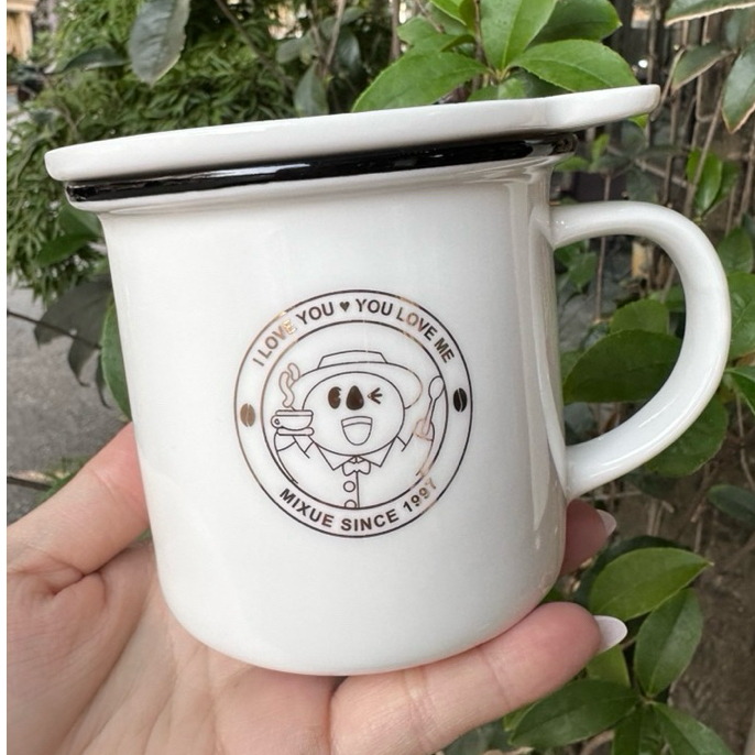 ☕ Cốc sứ Mixue dễ thương – phong cách tối giản