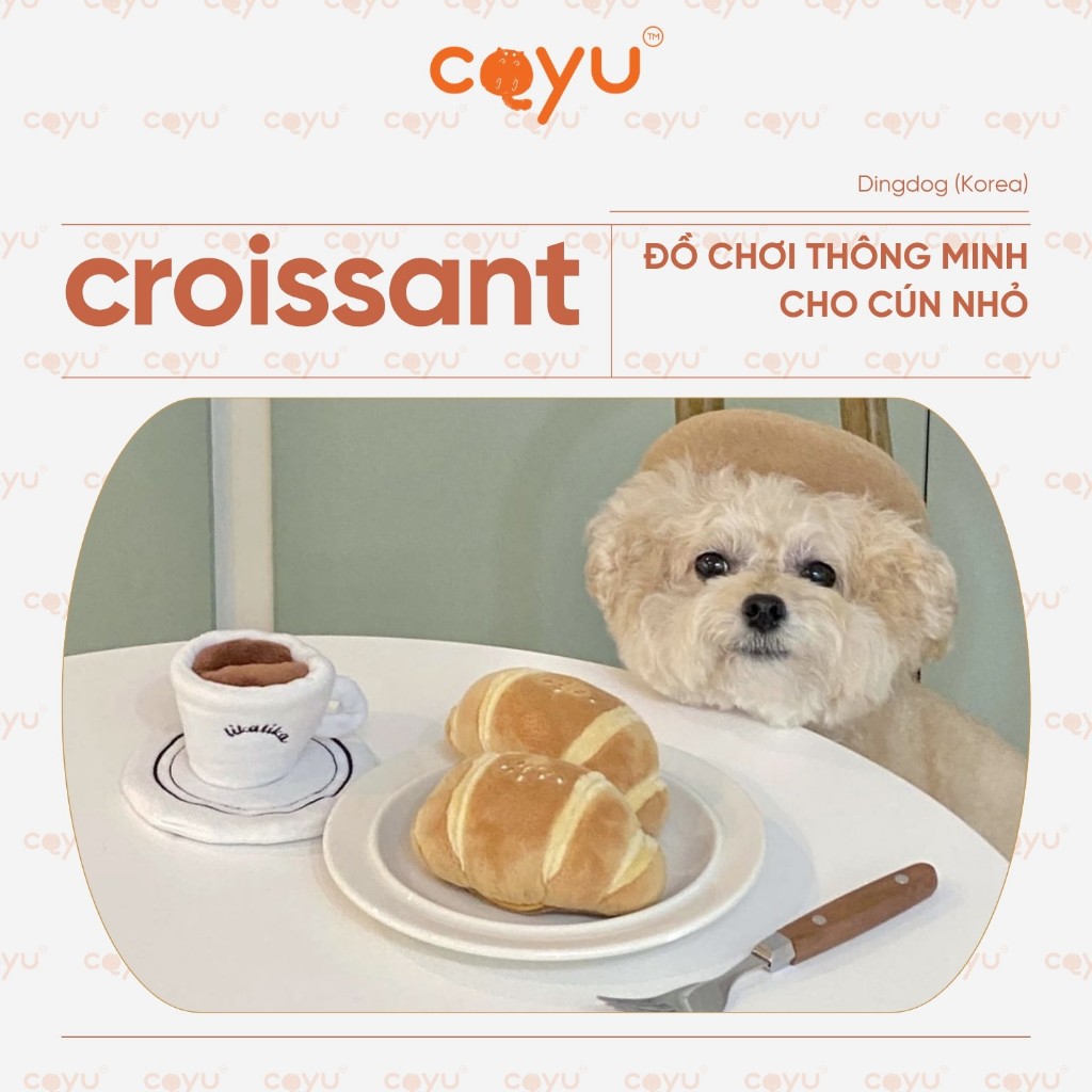 Đồ Chơi Tiêu Khiển Xả Stress Cho Thú Cưng - Bánh Mì Croissant - Hot Instagram Toy - Coyu