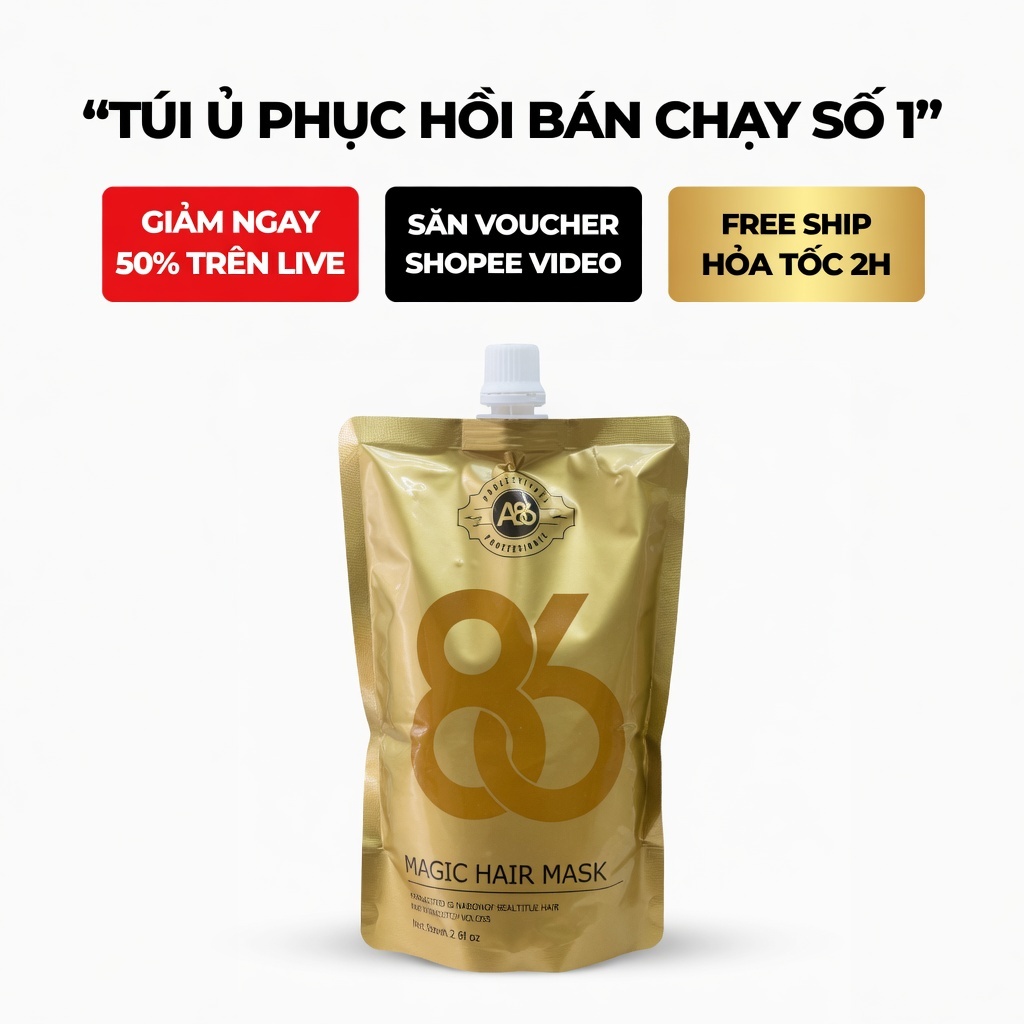 Hấp Dầu A86 Collagen Magic Hair Mask 500ml Phục Hồi Tóc Khô Xơ Hư Tổn Mềm Mượt Chuẩn Salon