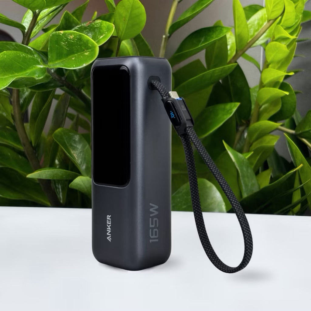 Pin dự phòng Anker Zolo Power Bank 25000mAh A1695 công suất 165W có cáp USB-C tích hợp thò thụt