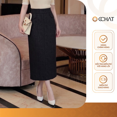 Chân Váy 𝐂𝐂𝐇𝐀𝐓 Dáng Suông Olivia Xẻ Thân Sau Chất Liệu Tuytsi Cao Cấp 16CDS2033ST