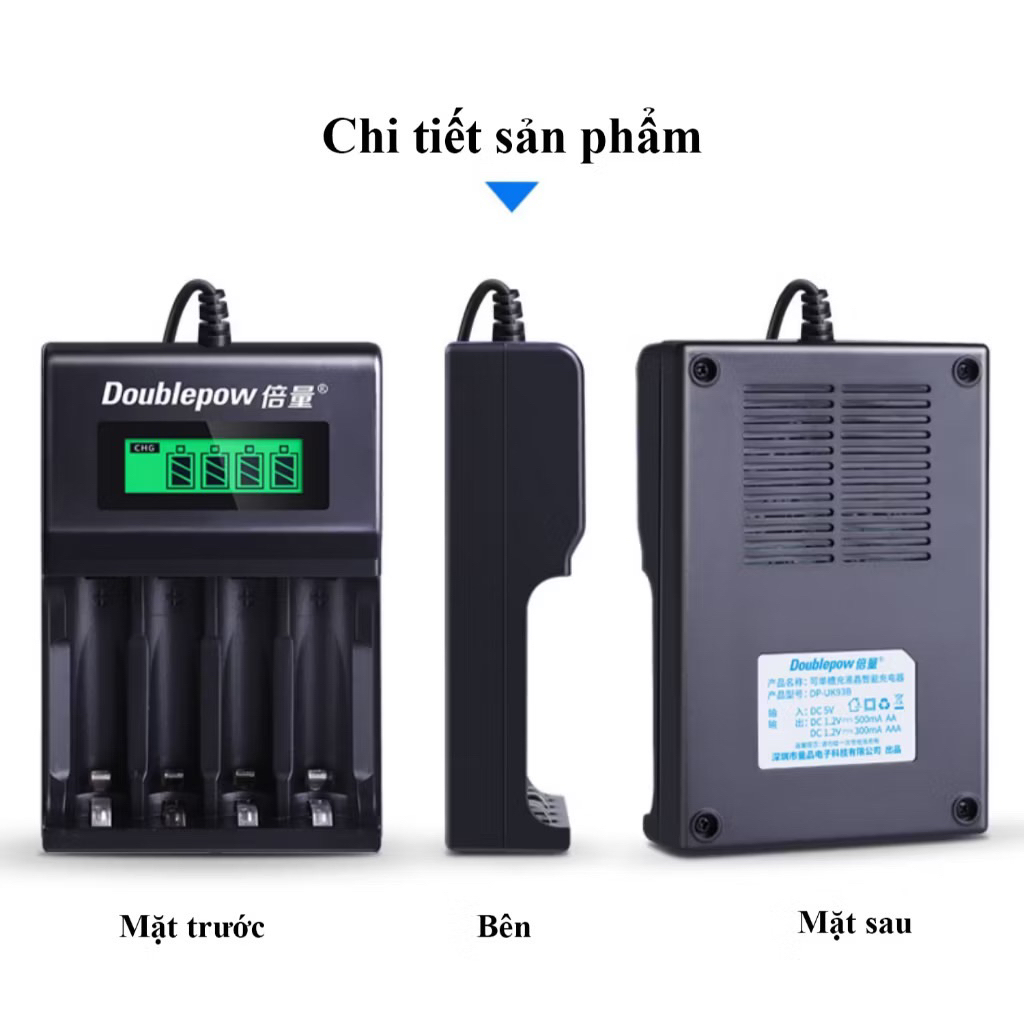 Bộ Sạc Pin sạc AA ,AAA Doublepow