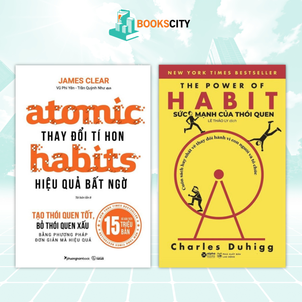 Sách Atomic Habits: Thay Đổi Tí Hon Hiệu Quả Bất Ngờ + The Power of Habit: Sức Mạnh Của Thói Quen (L