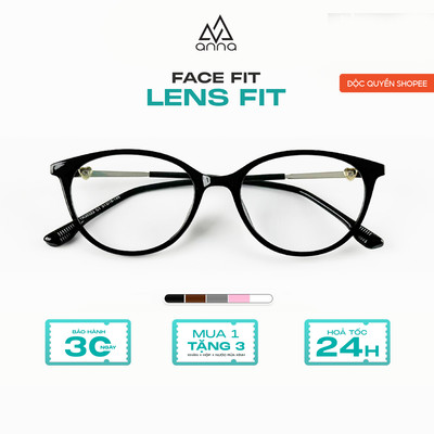 Gọng kính thời trang nữ ANNA chất liệu nhựa mix kim loại dáng mắt mèo cá tính trendy 30323