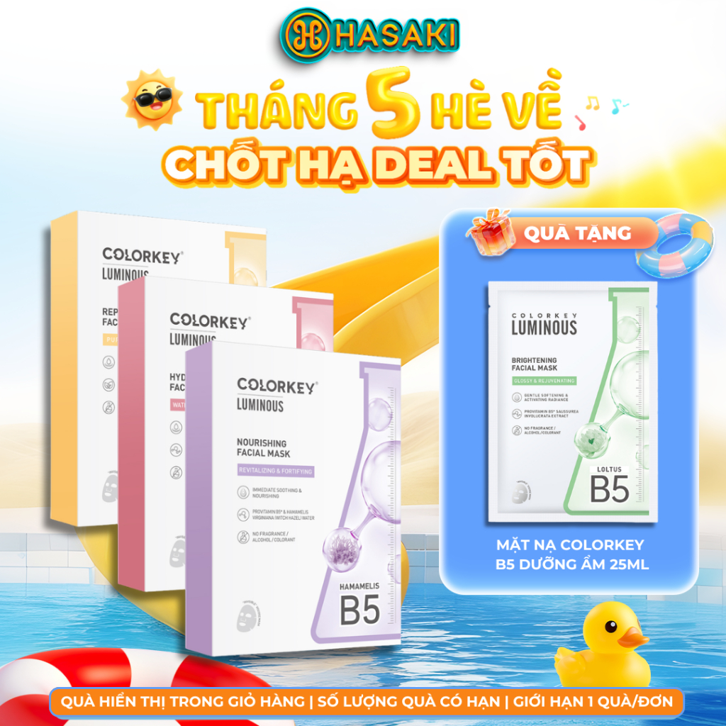 [DAILY] Combo 3 Hộp Mặt Nạ Colorkey 10 Miếng/ Hộp Hasaki Sản Phẩm Chính Hãng
