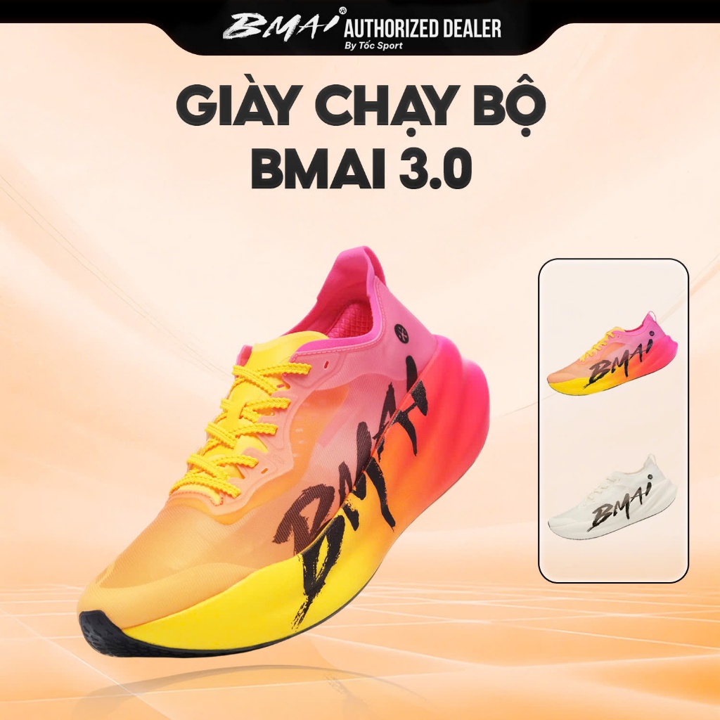Giày Bmai | BMAI Giày Chạy Bộ Carbon 3.0 XRMK111 Full Carbon - Màu Hồng Cam - Tấm Carbon Toàn Phần Đ