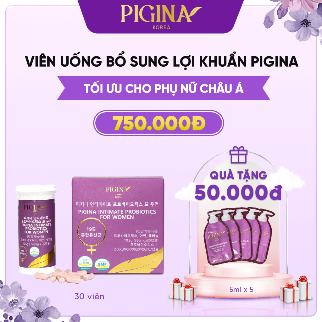 Viên uống Lợi khuẩn dành cho nữ giới Pigina (30 viên) - Pigina Intimate Probiotics for Women