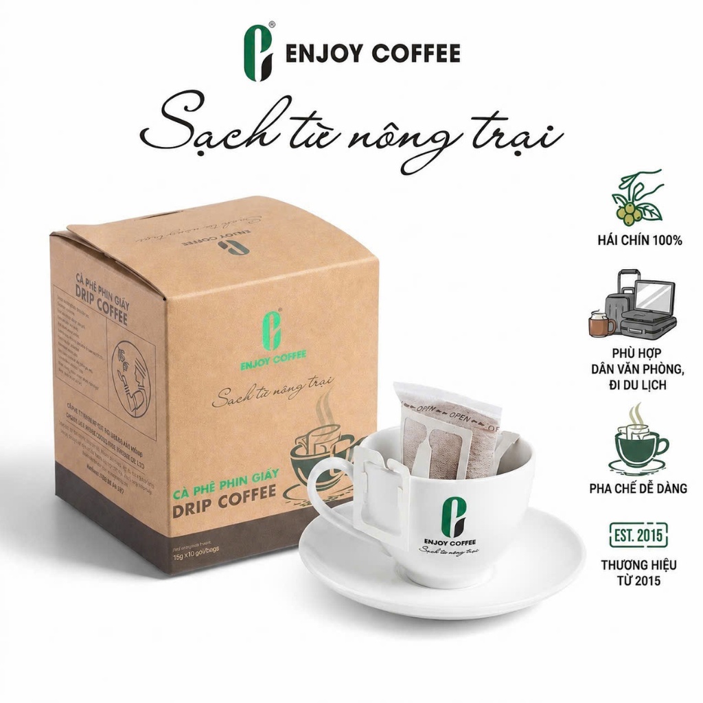 Cà phê túi lọc phin giấy Enjoy Coffee (EJ FARM)