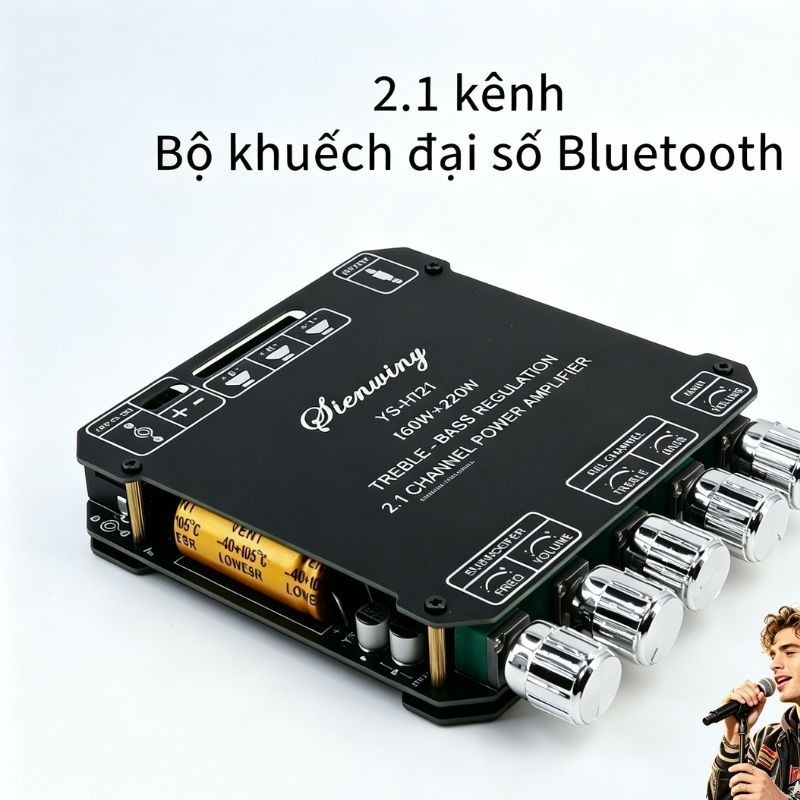 ZK-HT21Mô-đun bộ khuếch đại công suất kỹ thuật số bluetooth ZK-HT21 2.1 Kênh TDA7498E Loa siêu trầm 