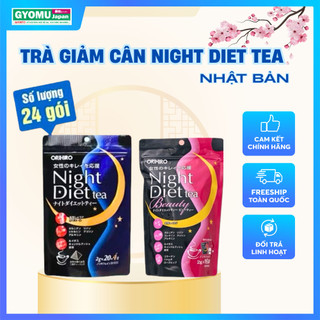 Trà giảm cân ban đêm Night Diet tea Orihiro Nhật Bản 20 gói, 24g, hồng collagen beauty