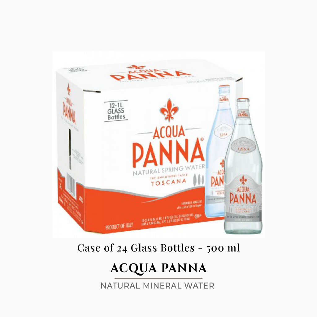 Acqua Panna Natural Mineral Water – Thùng 24 Chai Thủy Tinh 500ml Nhập Khẩu Ý
