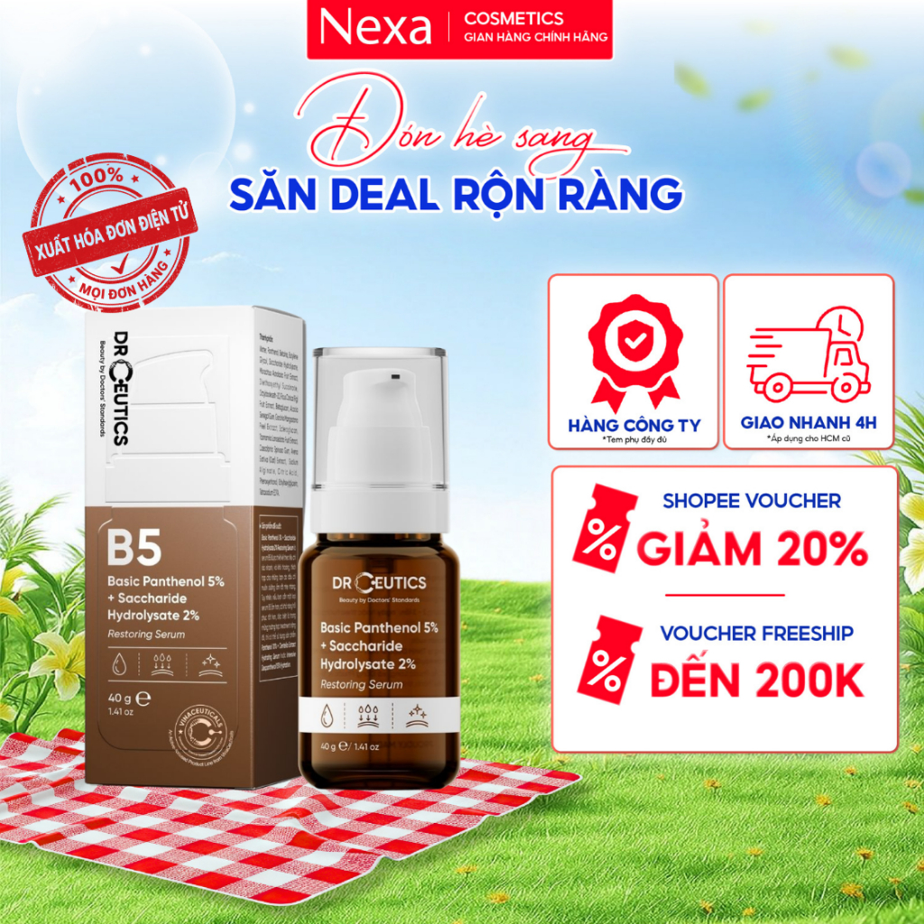DrCeutics Serum Phiên Bản Nâng Cấp Basic B5 5% + Saccharide Hydrolysate 2% Restoring Serum (B5 basic