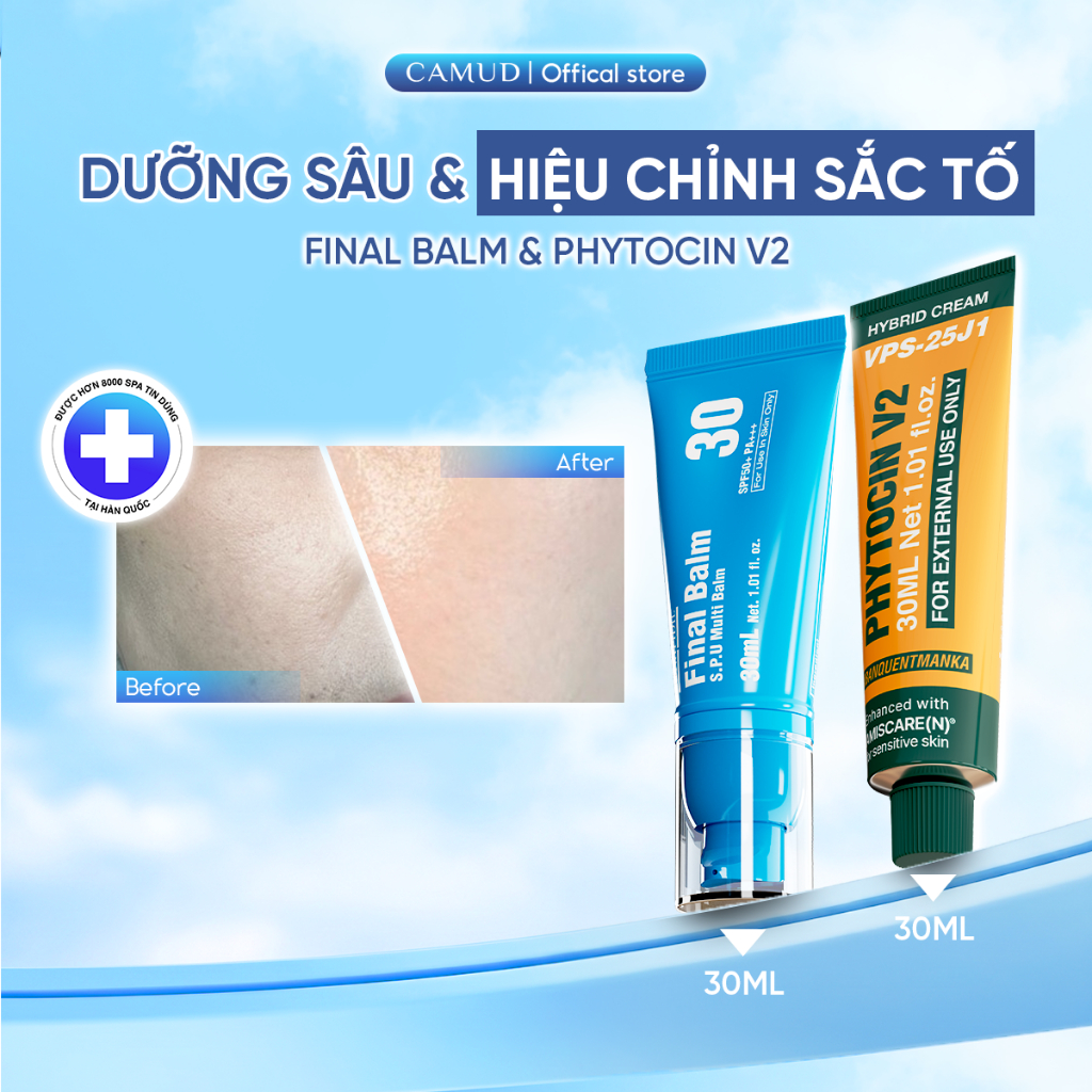 Combo Pharmesthetic Dưỡng sâu & kiểm soát sắc tố Final Balm & Phytocin V2 CAMUD