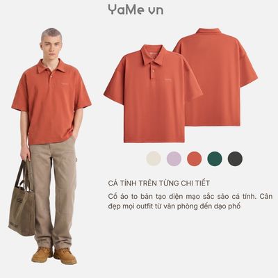 Áo Polo Boxy Hack Dáng Che Bụng CloudTouch™Cổ Áo Bản Lớn The No Style 249 Dáng Hộp F5 2625027 |YaMe|