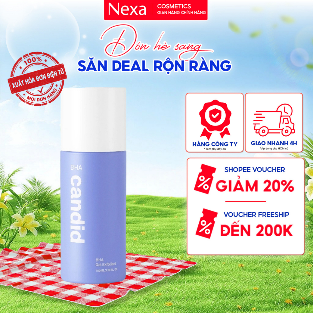 Hoạt Chất BHA Tẩy Tế Bào Chết & Thông Thoáng Lỗ Chân Lông - Candid BHA Gel Exfoliant 100ml