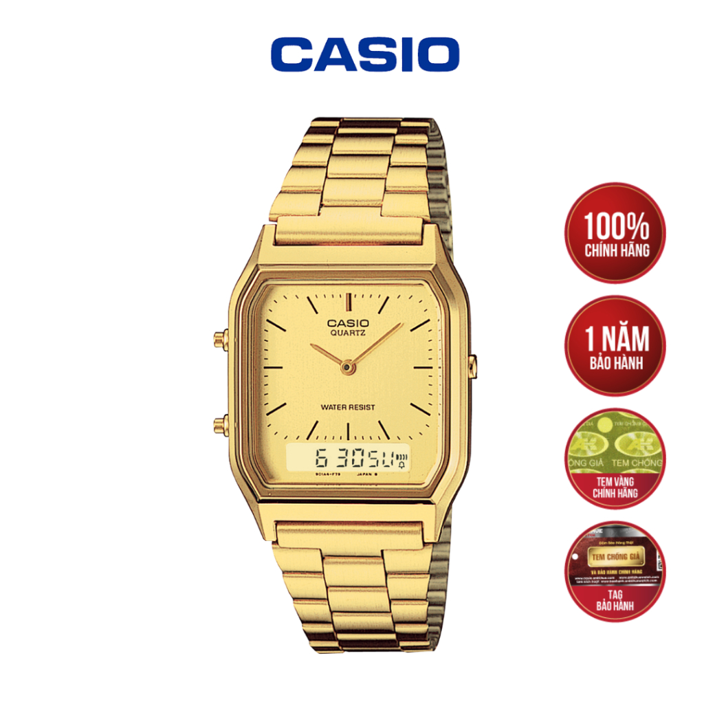 Đồng Hồ Casio Vintage AQ-230GA-9DMQ Thiết Kế Kim Số Kết Hợp - Hàng Chính Hãng