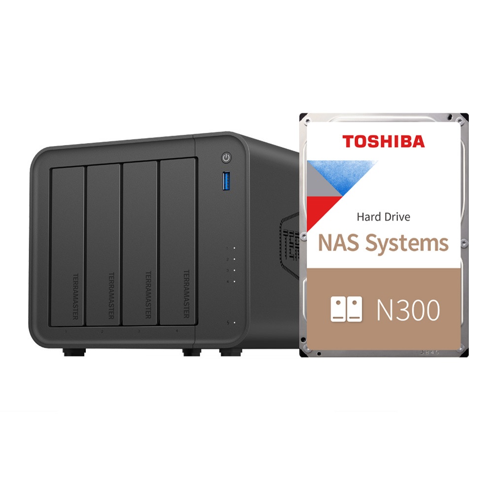 Combo Thiết bị lưu trữ mạng NAS TerraMaster F4-425 4-bay và Ổ Cứng HDD Toshiba N300 Hàng Chính Hãng