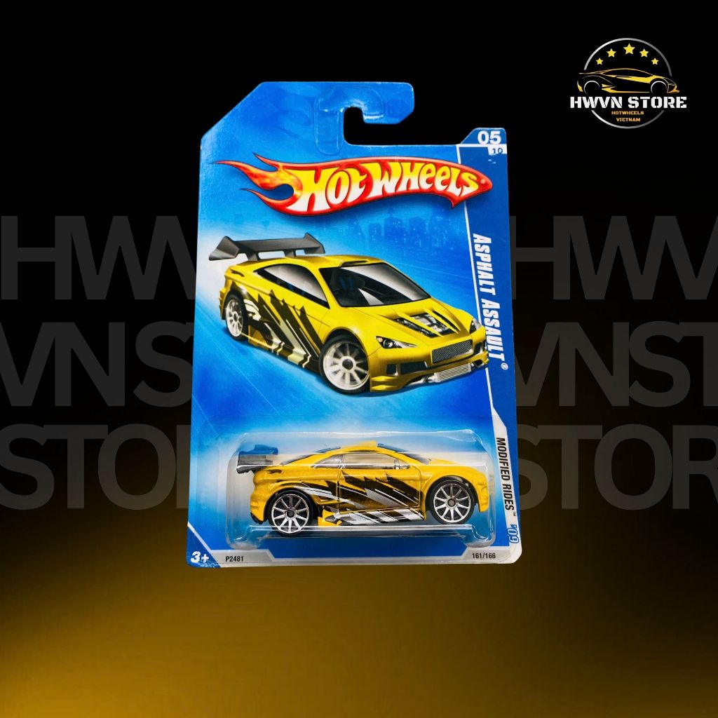 Xe mô hình Hotwheels Asphalt Assaut 2004 First Editions màu vàng