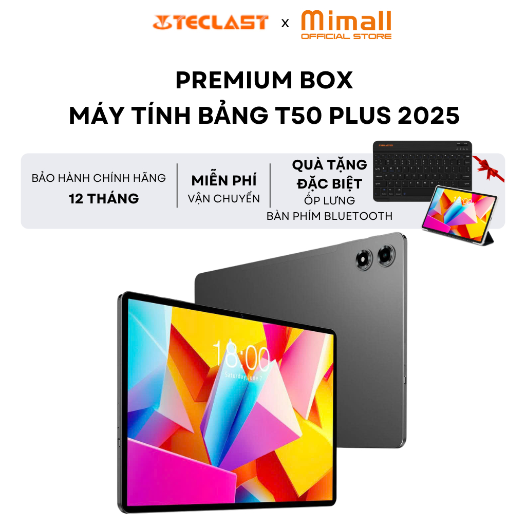 Premium Set - Máy Tính Bảng Teclast T50 PLUS 20GB(8+12)/256G | 16GB(6+10)/256G | FHD 11” | 8000mAh |