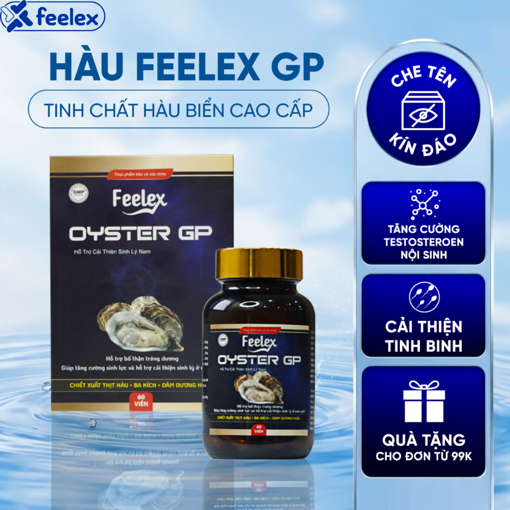 Tinh chất hàu biển cao cấp tăng cường sinh lý nam Feelex Oyster GP - 60 viên