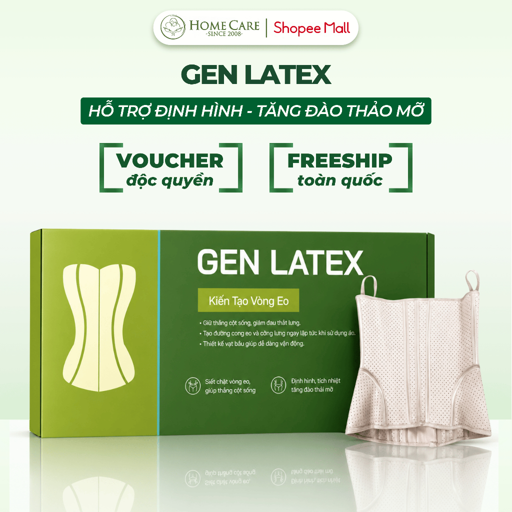 Gen latex Home Care đai nịt bụng tôn dáng, thoáng khí, định hình vòng eo