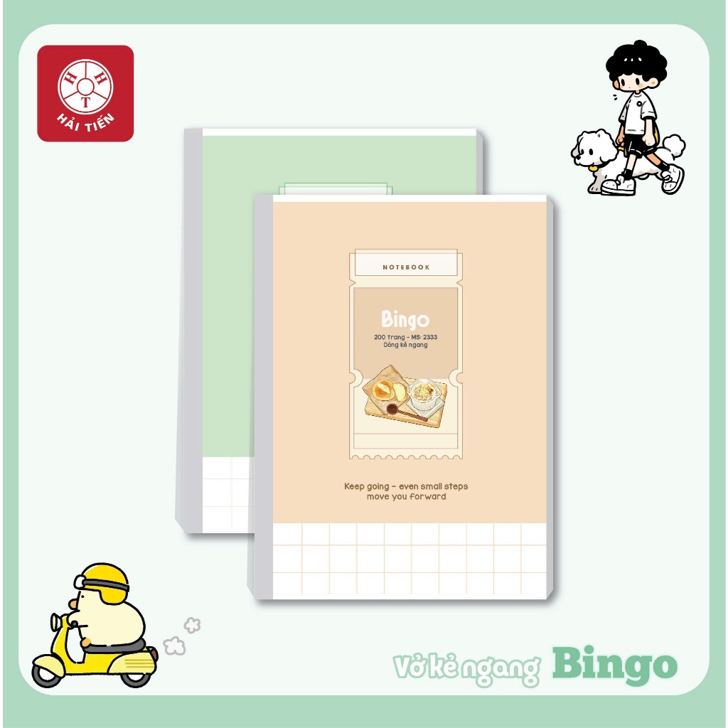 HẢI TIẾN Vở kẻ ngang Bingo - ĐL 60g/m2 (72,80,120 trang) (Giao mẫu ngẫu nhiên)