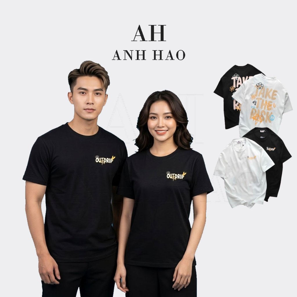 Áo Thun Unisex Take Nam Nữ Form Rộng Oversize Thun Lạnh Co Giãn 4 Chiều Thời Trang | AH STUDIO