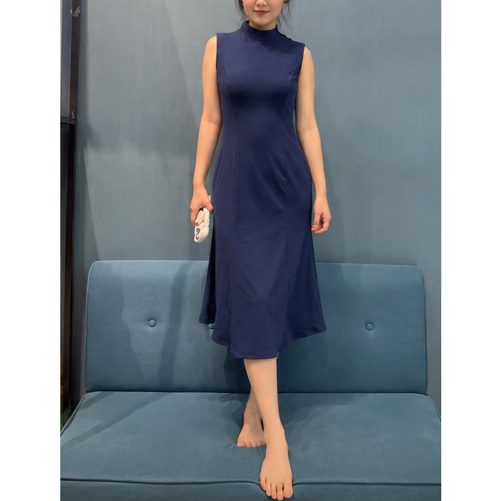 Vis Store - Đầm body cổ thuyền dáng dài chất thun co giãn