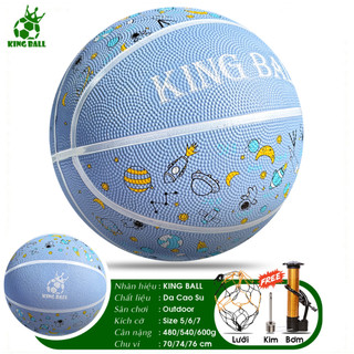 Bóng Rổ Size Số 5 6 7 Banh Bóng Rổ King Ball Chính Hãng Trẻ Em Nam Nữ Thi Đấu Sân Bê Tông Outdoor