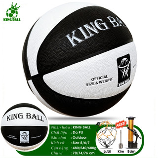 Bóng Rổ Cao Su Chính Hãng King Ball Size Số 5 6 7 Trẻ Em Nam Nữ Học Sinh Chơi Sân Bê Tông Outdoor