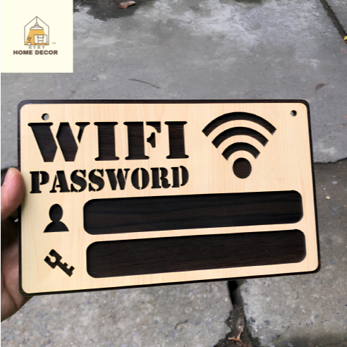 Bảng Gỗ Tên Wifi & Password Trang Trí - Mẫu Bảng Wifi Woody Vintage