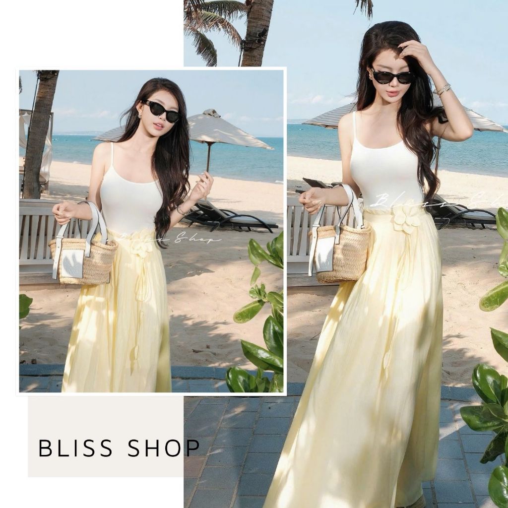 [Summer 2026] Chân Váy Dài Đính Đai Hoa Nhẹ Nhàng Vibe Mùa Hè Nhẹ Nhàng Bliss Shop - CV840