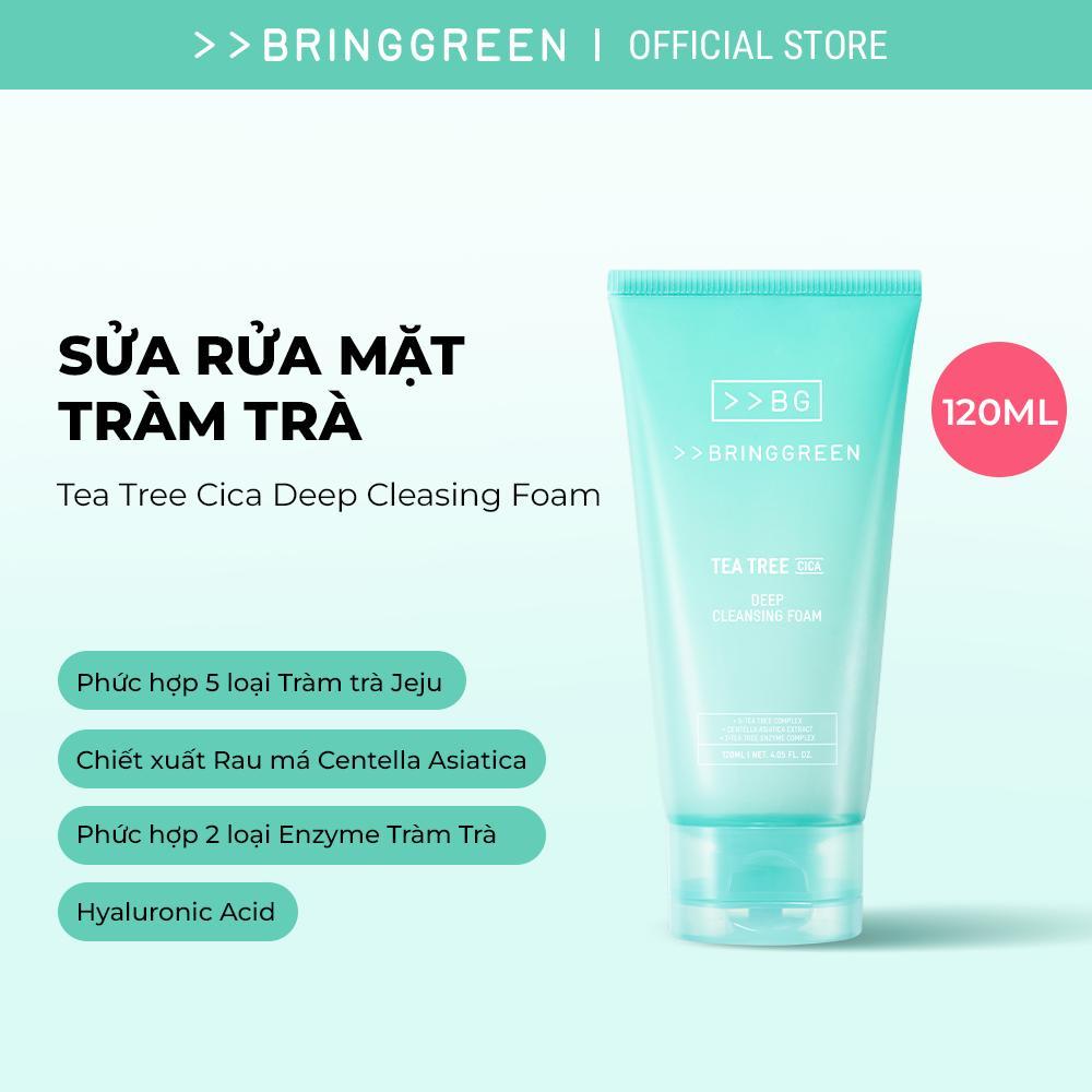 [KOL] [Bring Green Chính hãng] Sữa rửa mặt Tràm Trà Dịu nhẹ Bring Green Tea Tree Cica Deep Cleansing