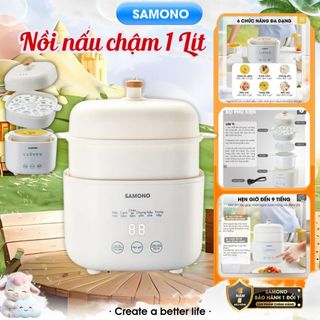 (Bản Nâng Cấp) Nồi nấu chậm đa năng SAMONO SW-SC10 dung tích 1L phiên bản tiếng Việt - Hàng chính hãng BH 1 năm
