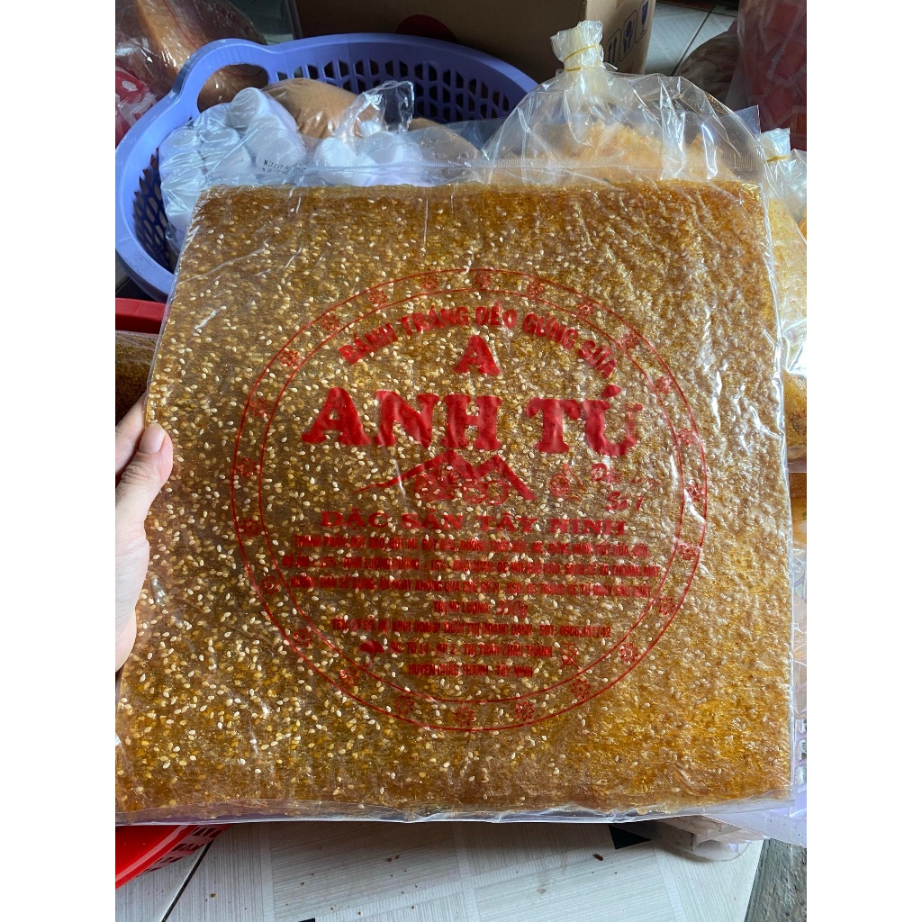 BÁNH TRÁNG DẺO GỪNG MÈ ANH TÚ ĐỎ TÂY NINH -1 bịch bánh tráng dẻo gừng 300g Anh Tú (Đặc sản Tây Ninh)