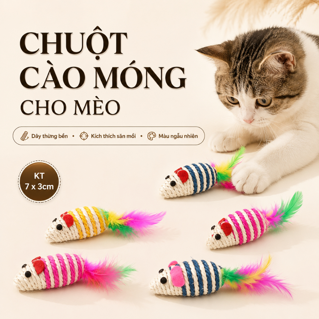 ĐỒ CHƠI DÀNH CHO MÈO CON CHUỘT CÀO MÓNG