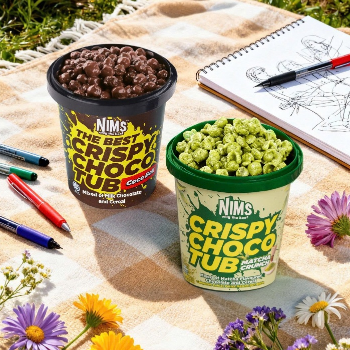 COMBO 2 HỘP MATCHA CRUNCH 160G + COCO BALL 250G Socola Nims giòn tan chảy Malaysia