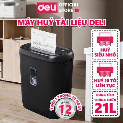 Máy Hủy Tài Liệu DELI 21L Công Suất Lớn Máy Hủy Giấy Tờ Siêu Nhỏ Bảo Mật Thông Tin Dữ Liệu Cho Doanh Nghiệp, Văn Phòng