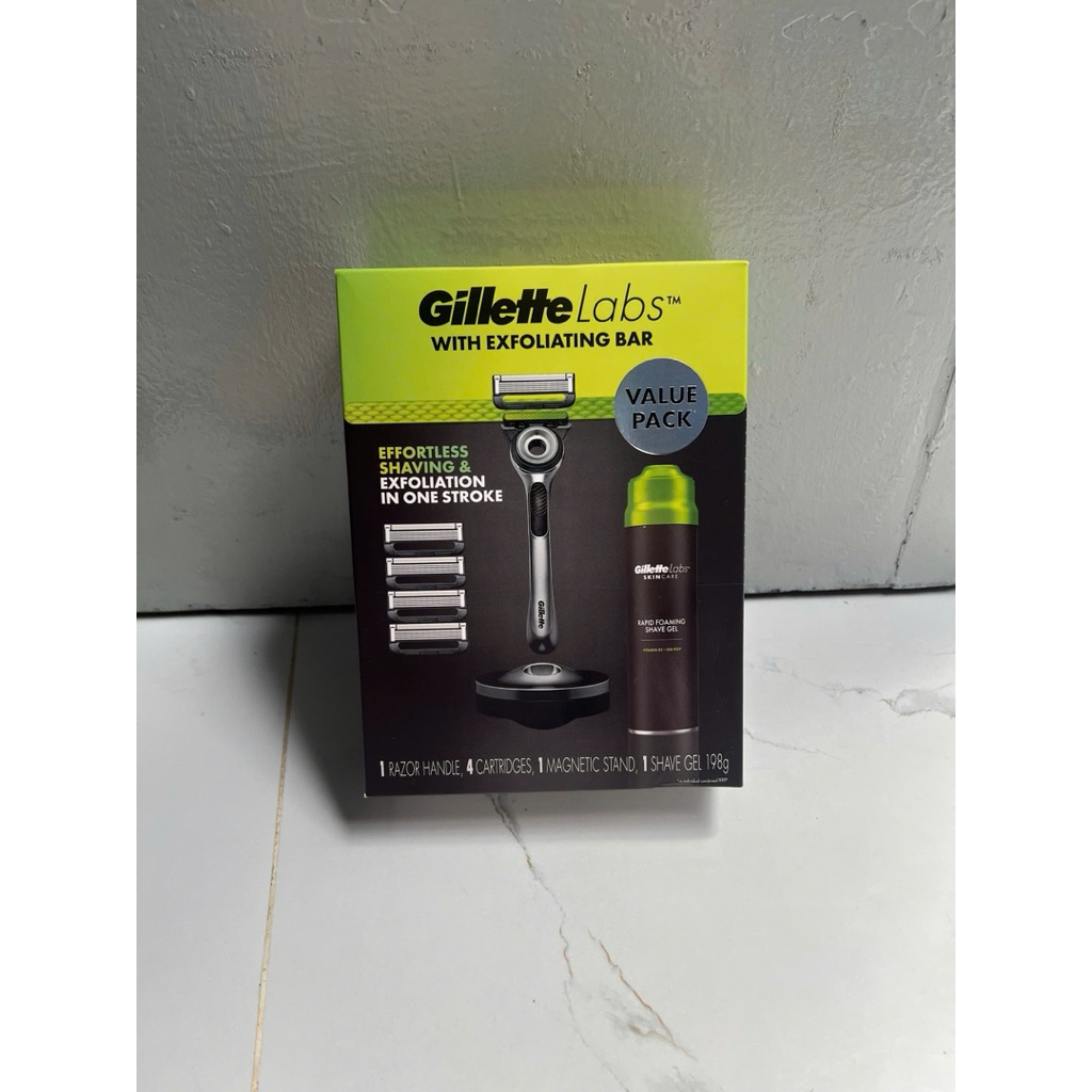 🌼 Set Dao Cạo Râu Gillette Labs With Exfoliating Bar + 1 Chai Gel Cạo Râu