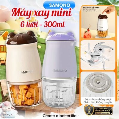 (Dao 6 cánh) Máy xay thực phẩm mini đa năng Samono SW-MC200, dung tích 300ml, công suất 200W - BH12T