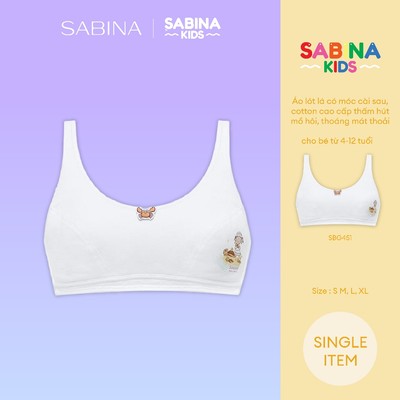 Áo Lót Không Mút Màu Trắng Cho Trẻ Mẫu Giáo Hoặc Tiểu Học Sabinie By Sabina SBG451