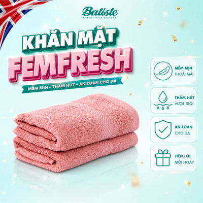 Khăn mặt CHÂU ÂU 30x50cm, 100% COTTON, siêu Mềm Mại, Thấm Hút, dày dặn - Femfresh
